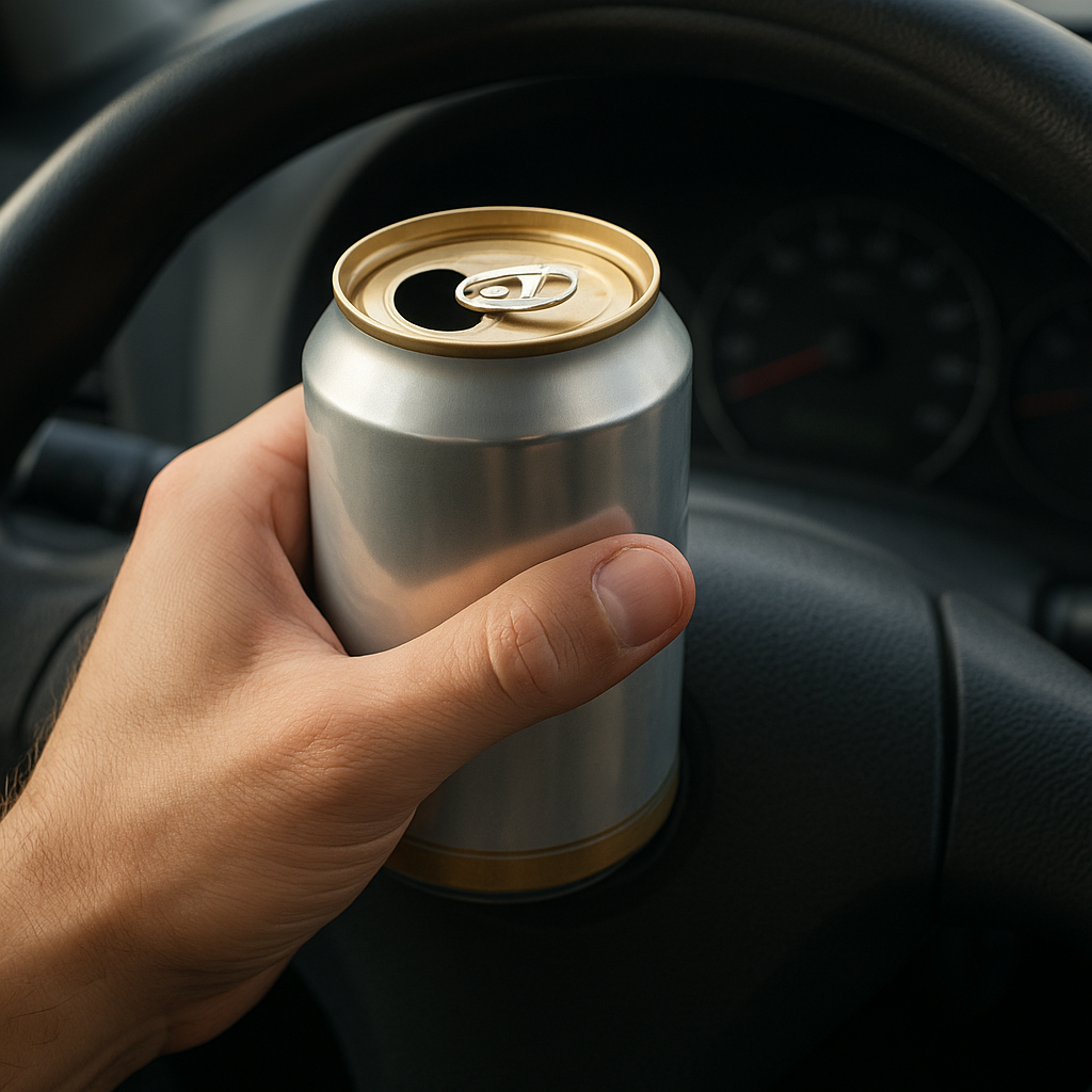 맥주 한 캔의 알코올량과 혈중알코올농도에 따른 음주운전 기준을 보여주는 이미지