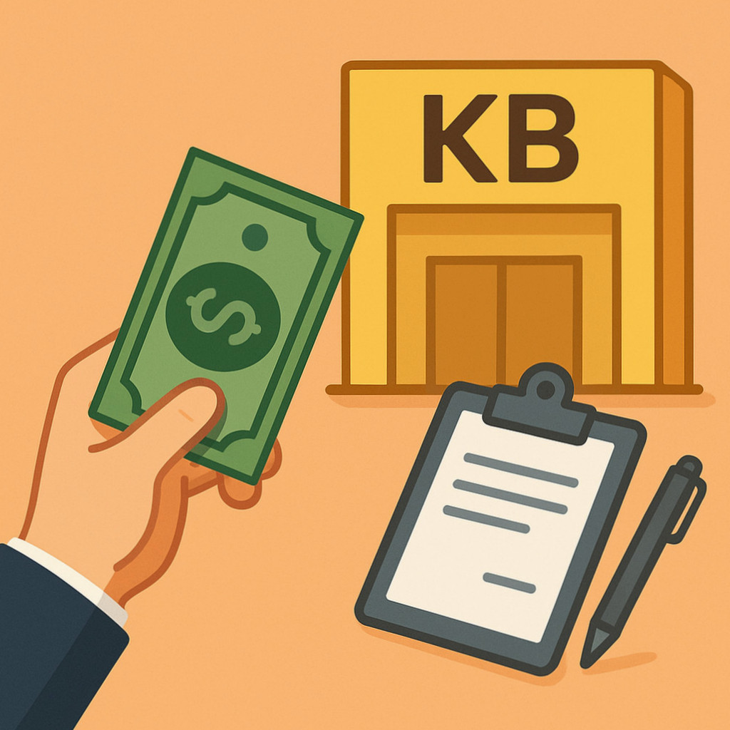 KB 비대면 소상공인대출의 신청 자격과 한도 조건을 설명하는 블로그 썸네일 이미지.