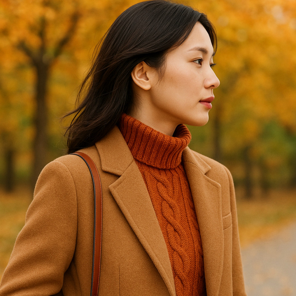 가을 패션 트렌드를 반영한 메리엣 스타일링과 골프웨어를 소개하는 이미지.